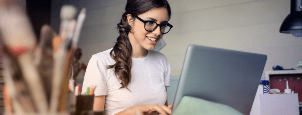 woman at laptop computer