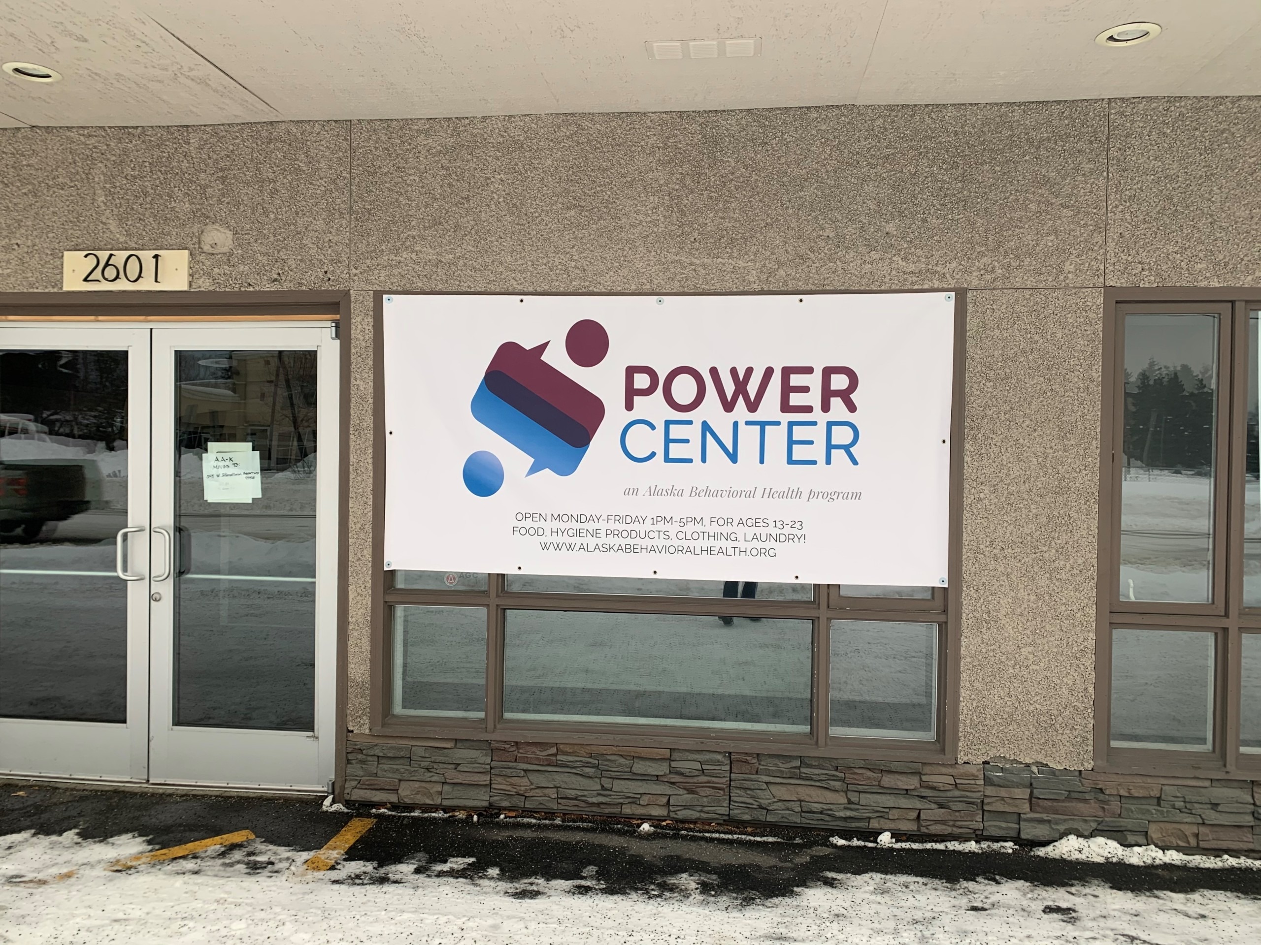 banner on building reads "Power Center"